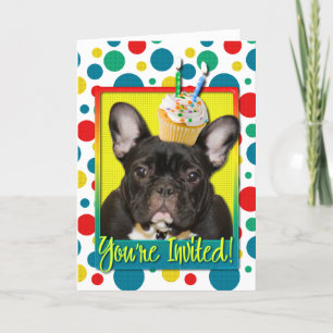 Invitation Cupcake 2 ans - French Bulldog