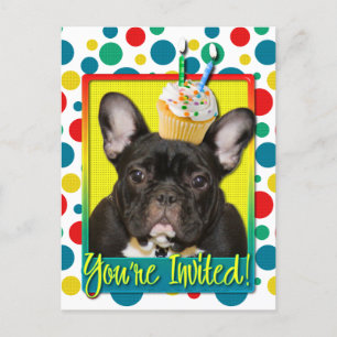 Invitation Cupcake 2 ans - French Bulldog