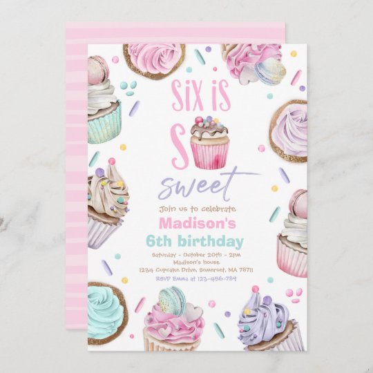 Invitation Cupcake 6 Anniversaire De La 6e Fete Est Si Sucre Zazzle Ch