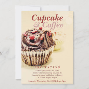 Invitation Cupcake au Fudge au Chocolat