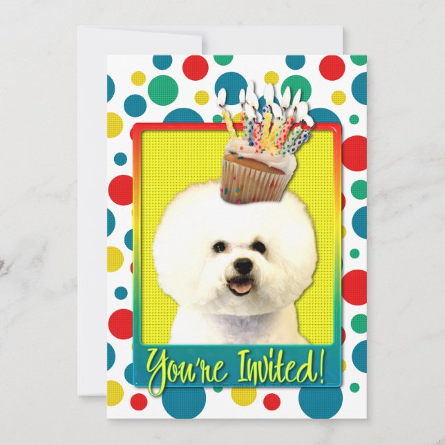 Invitation Cupcake - Bichon Frise (Devant)