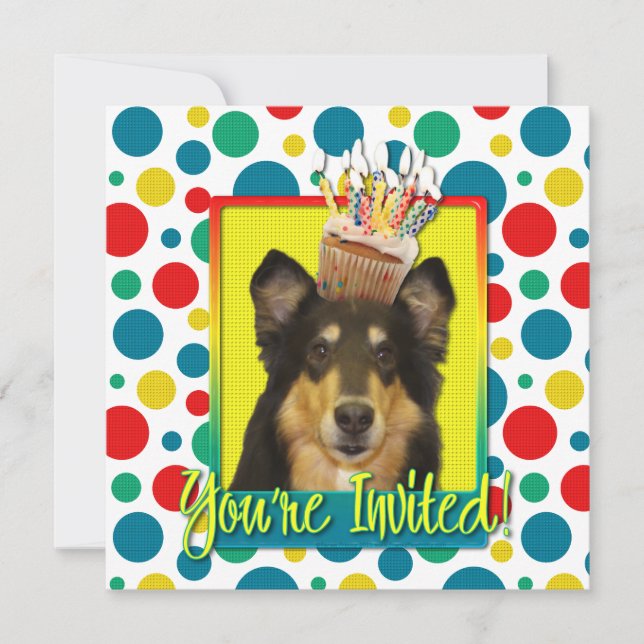 Invitation Cupcake - Collie - Caroline (Devant)