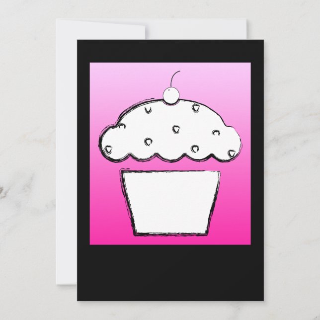 Invitation cupcake de cerise (Devant)