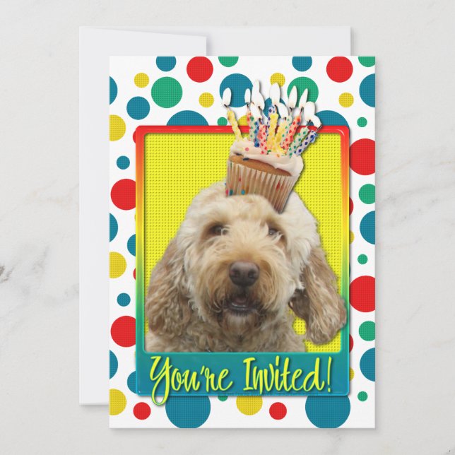 Invitation Cupcake d'invitation - Golden Doodle (Devant)