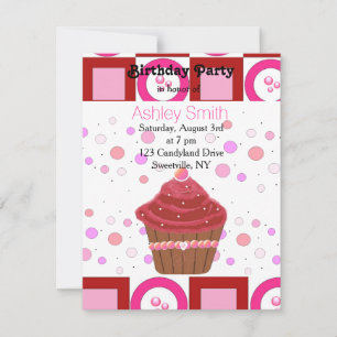 Invitation Cupcake Red Velvet