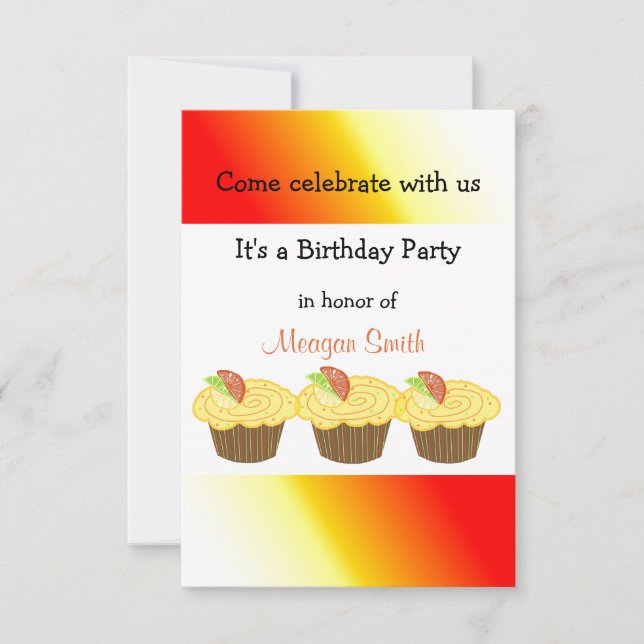 Invitation Cupcakes au citron (Devant)
