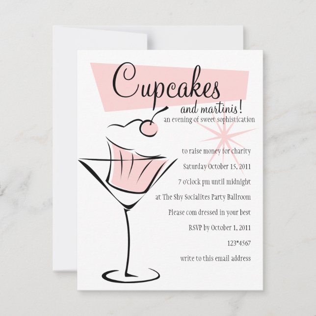 Invitation Cupcakes et Martinis ! (Devant)