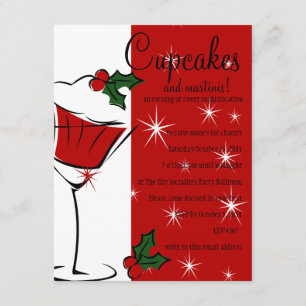 Invitation Cupcakes, Martini & Holly