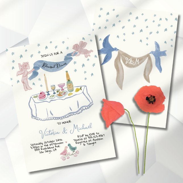 Invitation Cupides de la répétition fantaisiste dessinée à la (Créateur téléchargé)