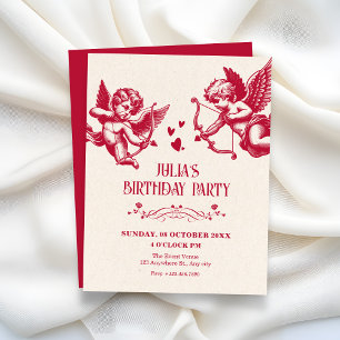 Invitation Cupidon d'anniversaire d'amour vintage