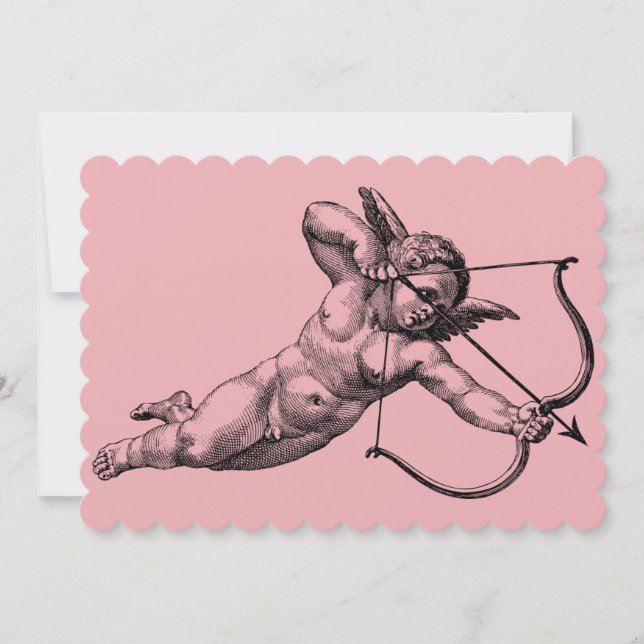Invitation Cupidon de l'amour vintage (Devant)