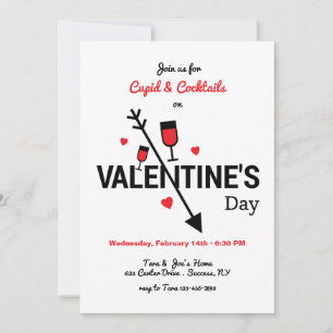 Invitation Cupidon et Cocktails la Saint-Valentin
