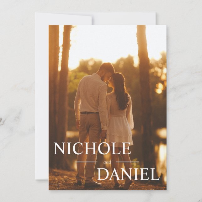 Invitation Custom 6 Photo Mariage tendance Enregistrer la car (Devant)