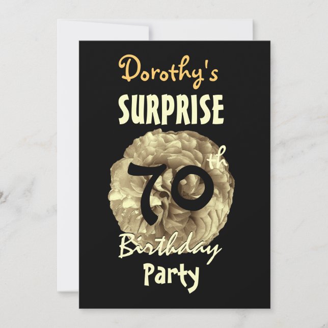 Invitation Custom 70th SURPRISE Birthday Party W842 (Devant)