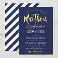 CUSTOM Bar Mitzvah marine moderne + nom or MATTHEW