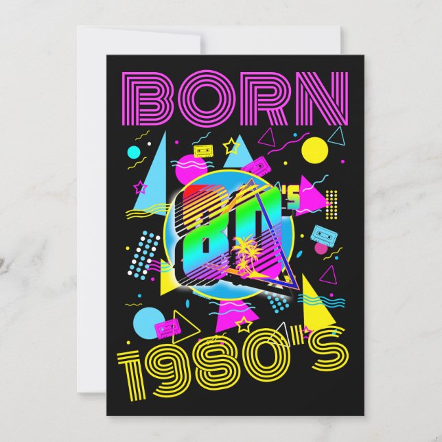 Invitation Custom Born Retro 80"s Retro 1980's Class Reunion  (Devant)
