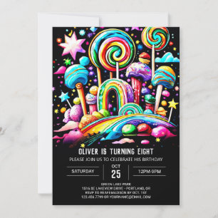 Invitation Custom Candy Wonderland Anniversaire