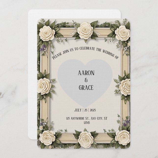 Invitation Custom Elegant Envelope in Rose Petals (Devant / Derrière)