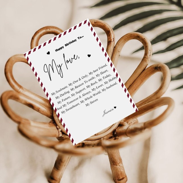 Invitation Custom Happy anniversaire souhaite à mari (Créateur téléchargé)