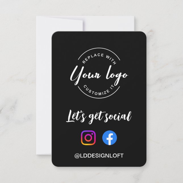 Invitation Custom Let's Get Social Media website logo QR code (Devant)