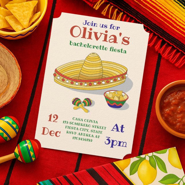 Invitation Custom Mexican Fiesta Bachelorette Party  (Créateur téléchargé)