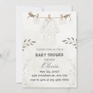 Invitation Custom Personalize Cute Baby Shower