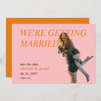 Invitation Custom Photo Vibrant Chic Wedding Save the Date 