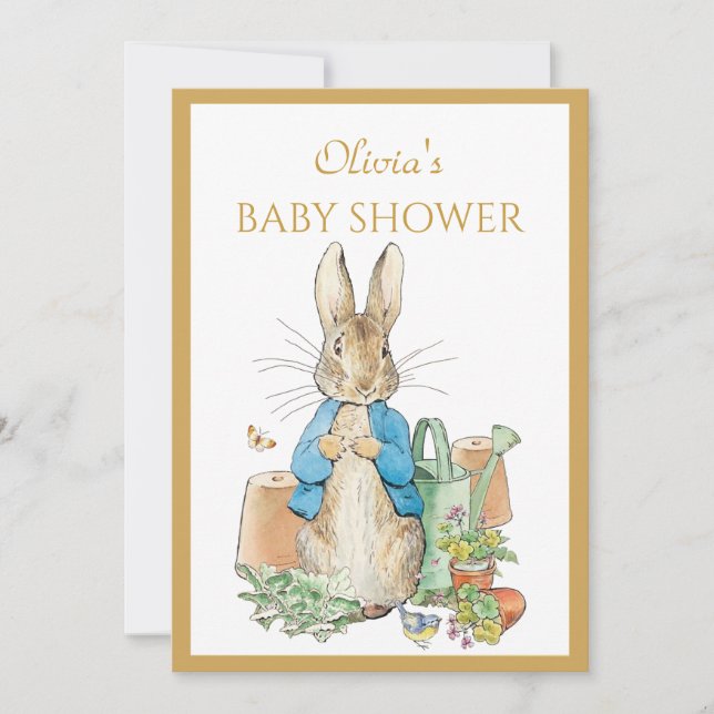 Invitation Custom Pierre le Baby shower lapin (Devant)