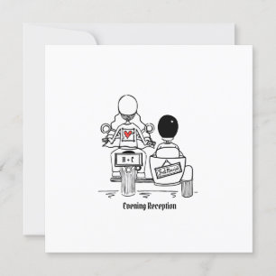 Invitation Custom Two Grooms Motorbike et Mariage Sidecar