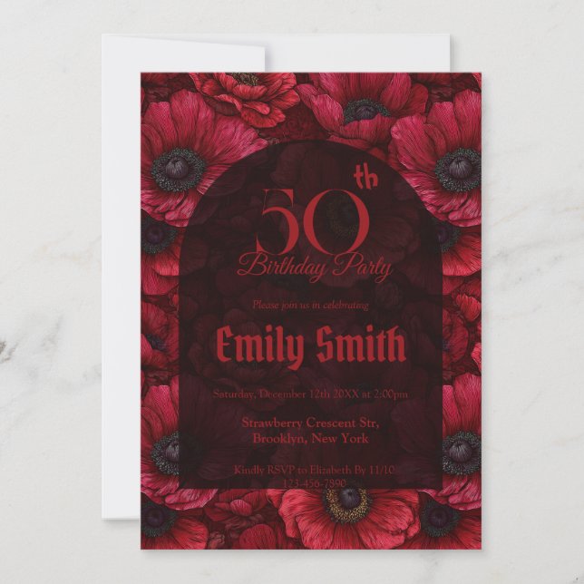 Invitation Customized Anemones Fantasy 1St Birthday (Devant)