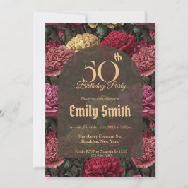 Invitation Customized Carnation Charm 5Th Birthday