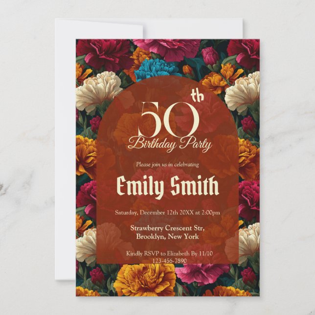 Invitation Customized Carnation Petal Daughter’S Birthday (Devant)