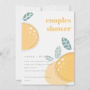 Invitation Cute Abstrait Citron Fruité Bold Couples Douche Co