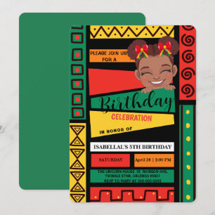 Invitation Cute afro afro-américaine filles fête d'anniversai