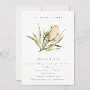 Invitation Cute Amérindienne Banksia Aquarelle Fiançailles Fl