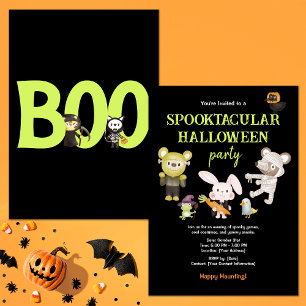 Invitation Cute Animal Spooktacular Halloween Fête des enfant