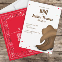 Cute Anniversaire Cowboy BBQ QR Code Médias sociau