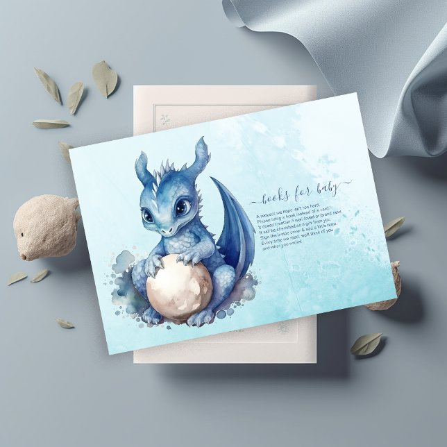 Invitation Cute Aquarelle Baby shower Dragon Bleu (Créateur téléchargé)