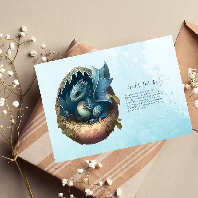 Invitation Cute Aquarelle Baby shower Dragon Bleu (Créateur téléchargé)