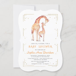 Invitation Cute Aquarelle Giraffe Baby shower Parties scintil