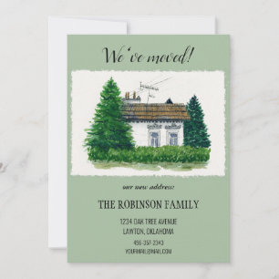 Invitation Cute Aquarelle Vintage Cottage Nous avons déménagé