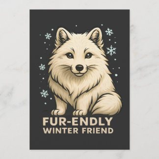 Invitation Cute Arctic Fox – “Fur-endly Winter Friend”