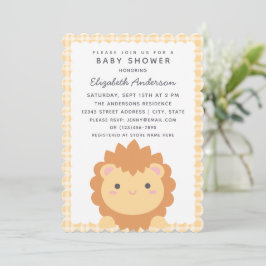 Invitation Cute Baby Lion Cub Baby shower neutre genre