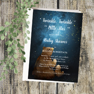 Invitation Cute Bear Twinkle Twinkle Little Star Baby shower