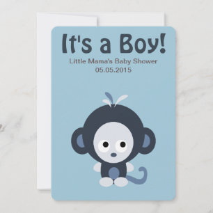 Invitation Cute Blue singe C'est un garçon ! Baby shower