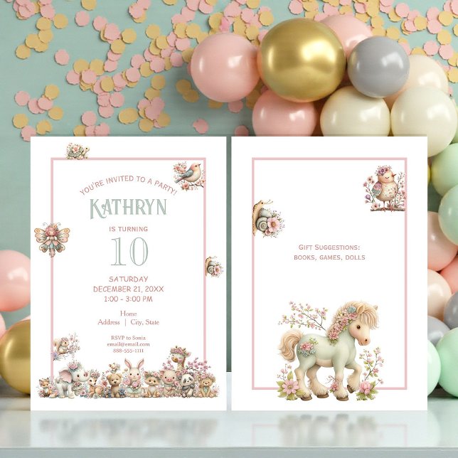 Invitation Cute Boho Animal Birthday Party (Créateur téléchargé)