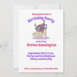 Invitation Cute Boho Floral Hippie Carlin Chaque année Annive