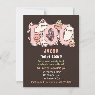 Invitation Cute Boo Ghosts Enfants Halloween fête d'anniversa