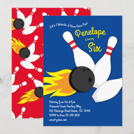Invitation Cute Bowling Anniversaire de enfant Party Sports