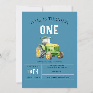 Invitation Cute Boys Farm Animaux & Red Tractor 1er anniversa